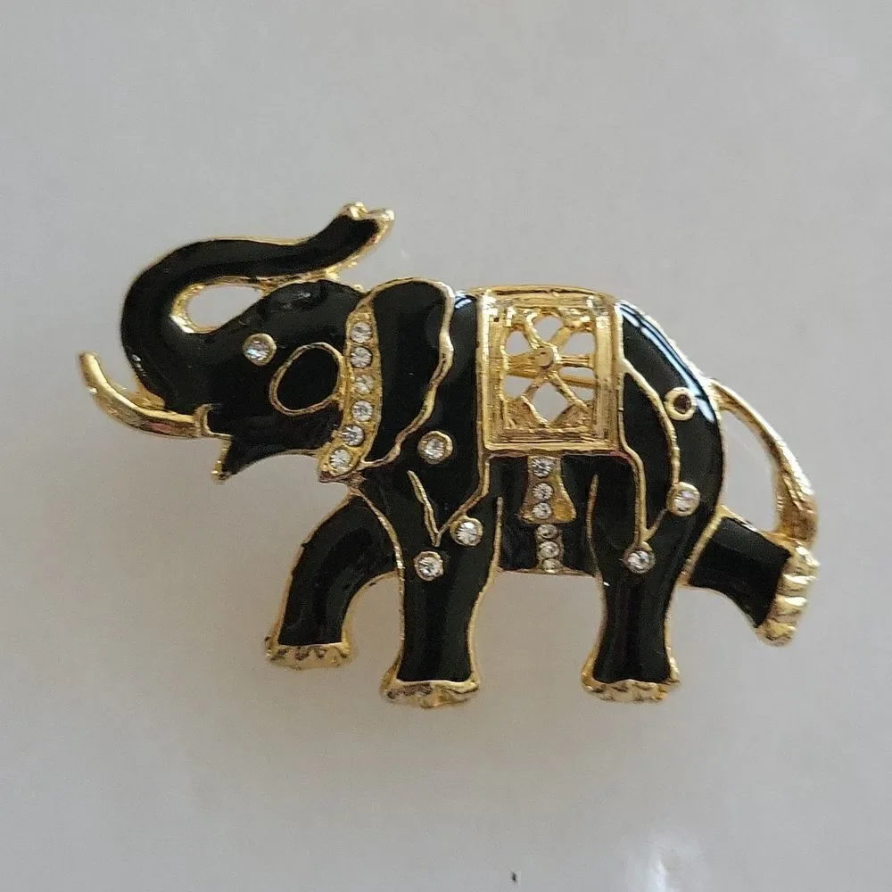 3 Elephant Pins Trunk Up Set of 3 Vintage Scatter Pins